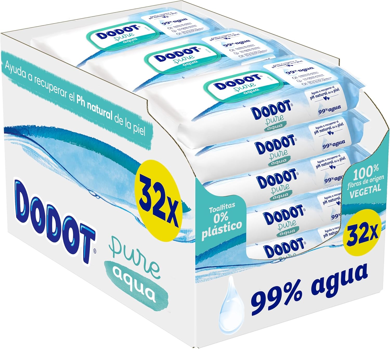Dodot Aqua Pure Baby Wipes, 1536 Wipes, Helps Restore Skin's Natural PH, 99% Water
