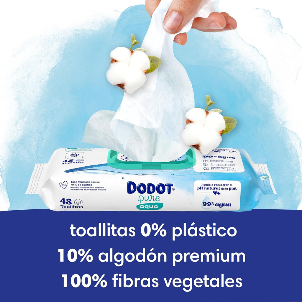 Dodot Aqua Pure Baby Wipes, 1,296 Wipes, Helps Restore Skin's Natural PH, 99% Water