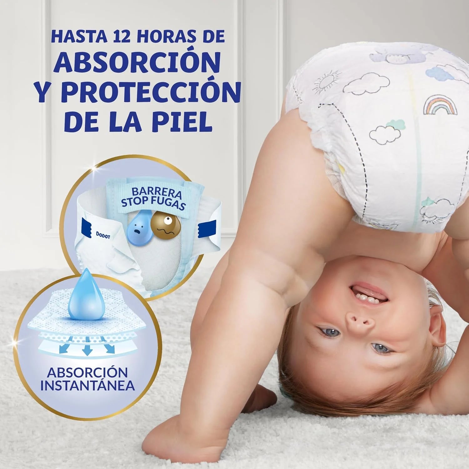 Dodot Pañales Bebé Sensitive, Talla 6 (+13 kg), 117 Pañales + 4 Pants de Regalo, Hasta 12 h De Protección Antifugas y Cuidado de la Piel, Pack Mensual