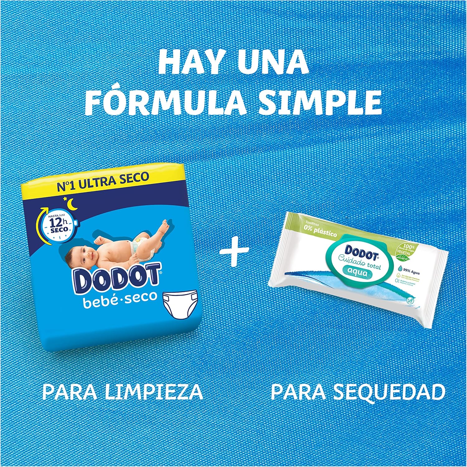 Dodot Pañales Bebé-Seco, Talla 4 (9-14 kg), 256 Pañales + Regalo de 1 Pack de 10 Toallitas Aqua Pure 99% Agua, Una Noche Hasta Un 100% Libre De Fugas, Pack mensual