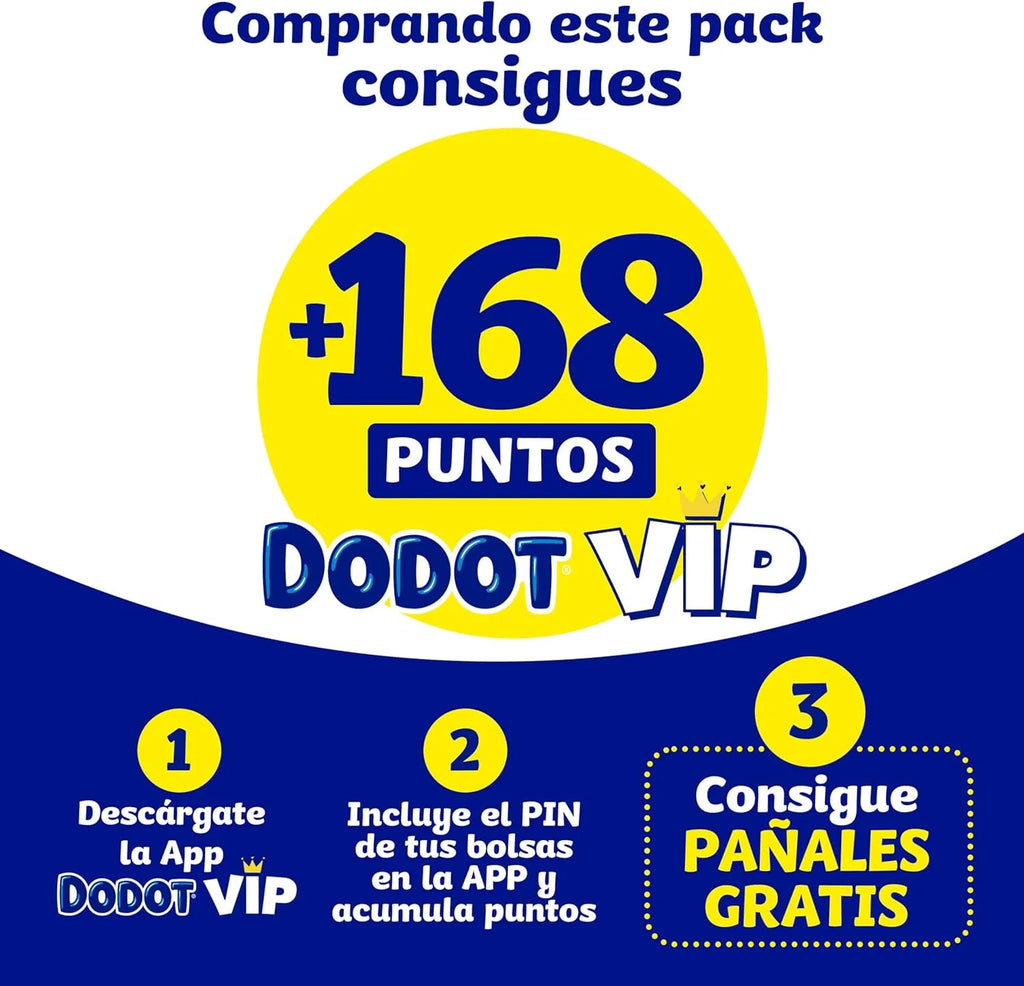 Dodot Pañales Bebé Activity, Talla 3 (6-10 kg), 168 Pañales, Hasta 12h de Protección Antifugas y Ajuste, Pack Mensual