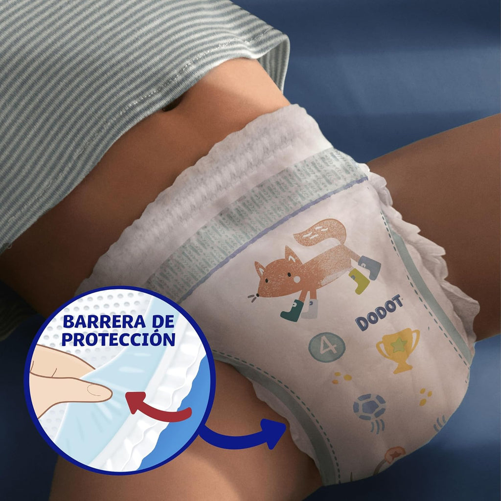 Dodot Nappy Activity Pants Size 4 (9-15 kg), 86 Nappies + Gift of 1 Pack of 40 Wipes, with 360 Adjustment Anti-Leak Extra Soft